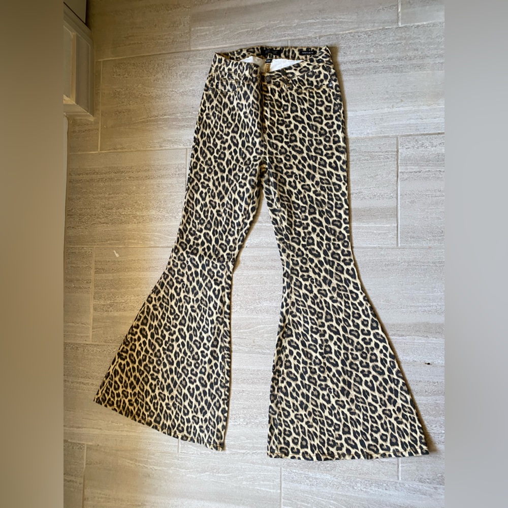Cheetah Print Judy Blue High Rise Bell Bottoms